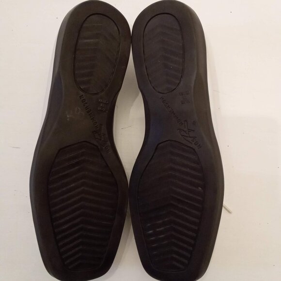 Ros Hommerson White Pebble Leather Shoes size 6W Lace Up Flats Cushioned Footbed - Picture 5 of 5